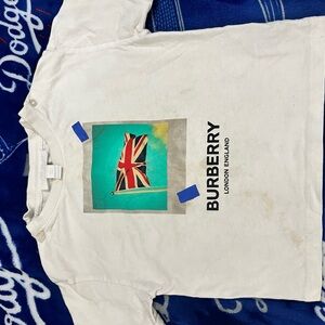 Burberry Kids White Tee with Union Jack Graphic